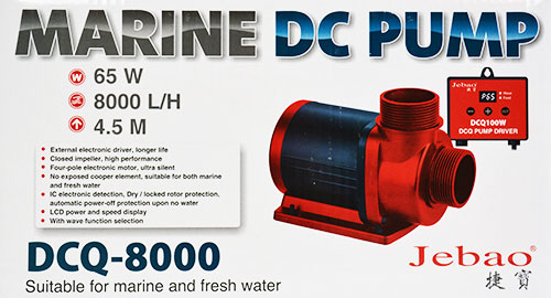 Jebao DCQ8000 DC Submersible Pump, 2100 gph